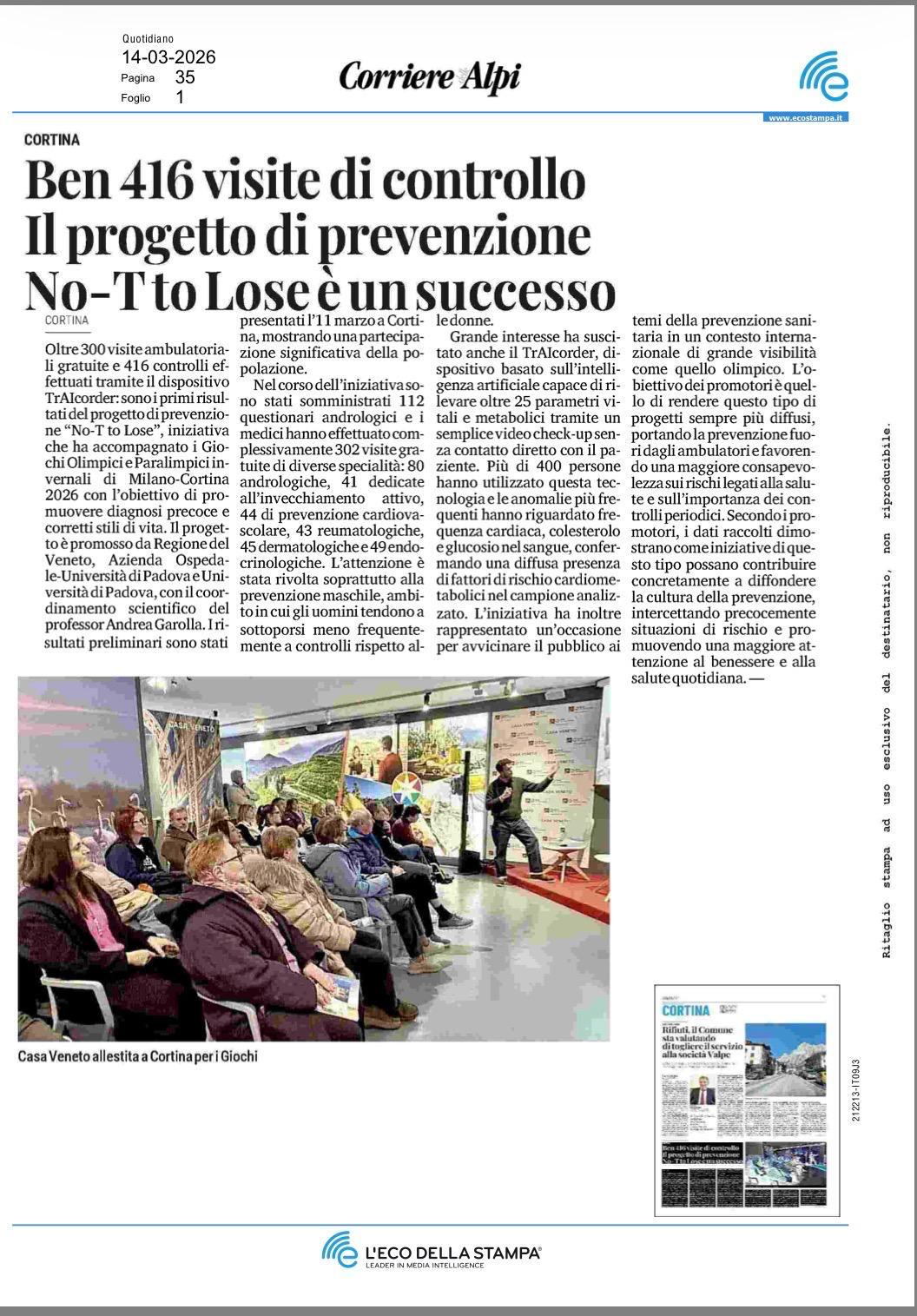 TrAIcorder protagonista su Speciale Salute de La Stampa